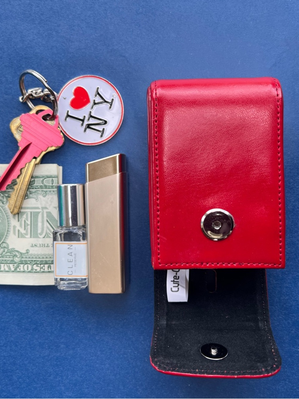 Bundle of 3 Red Festival/Essentials Mini Cases w/Belt Loop and Snap Closure, New